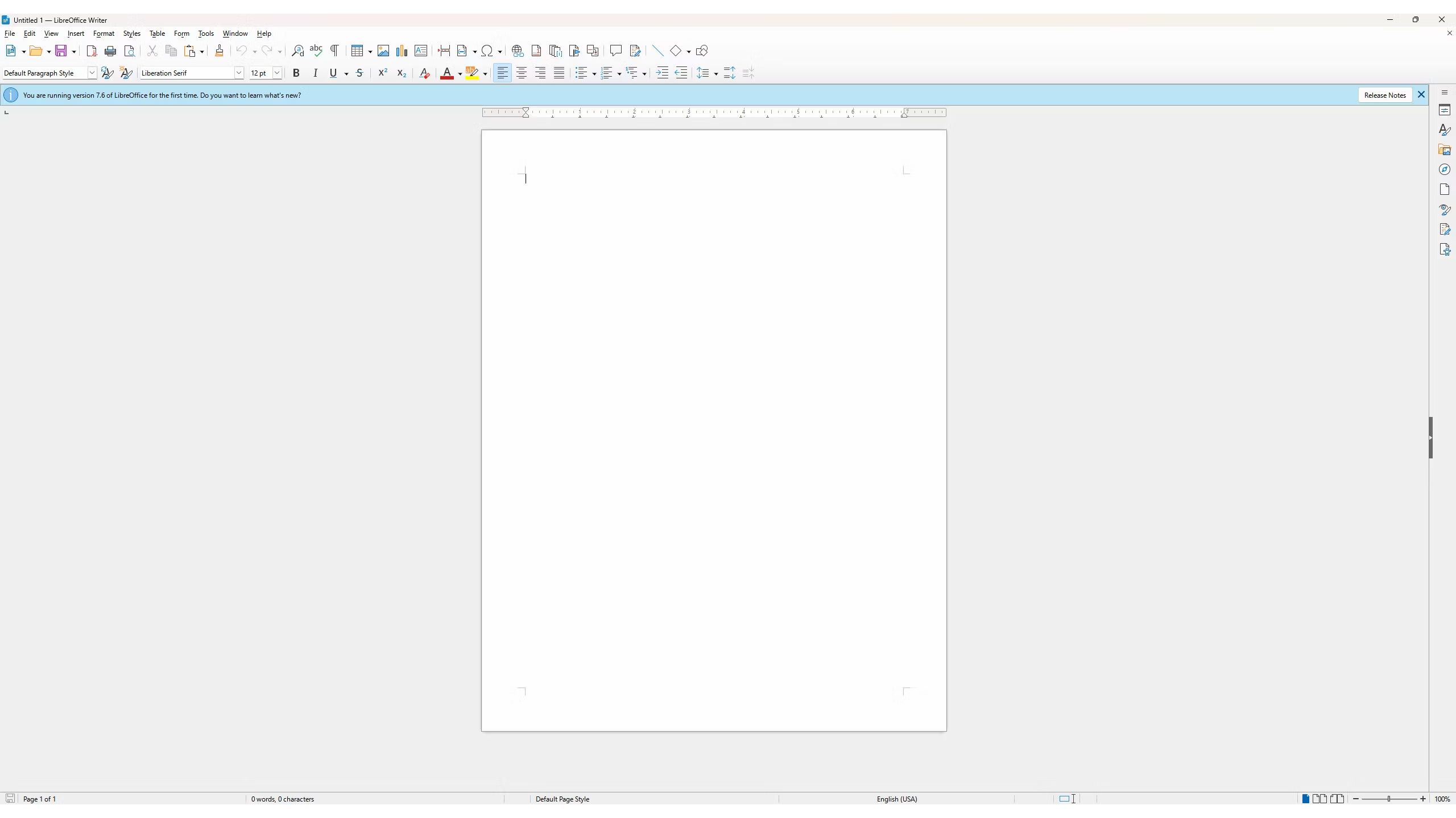 LibreOffice's interface