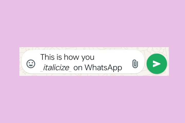 How to italicize text on WhatsApp.