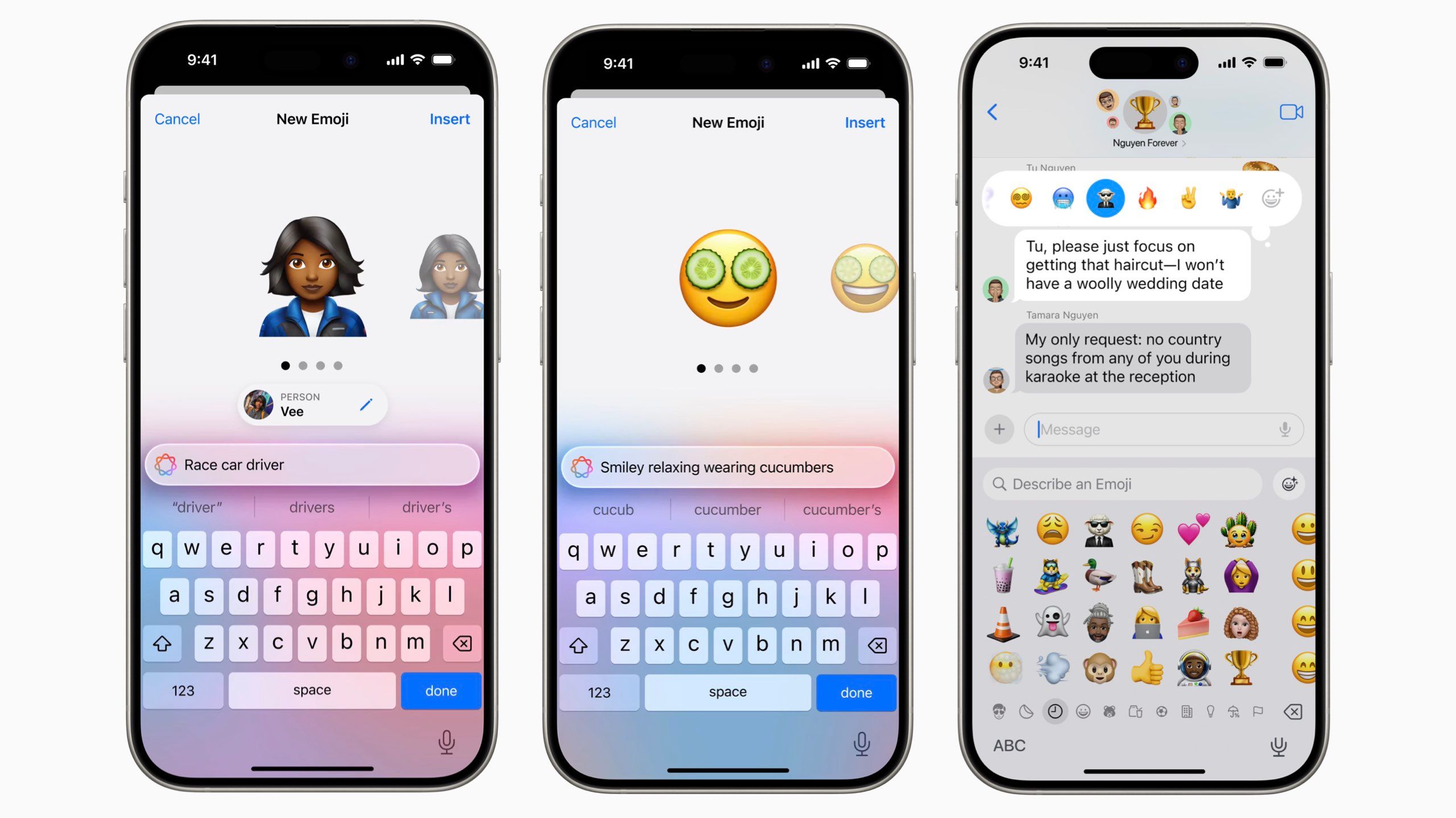 Genmoji screenshots from iOS 18.