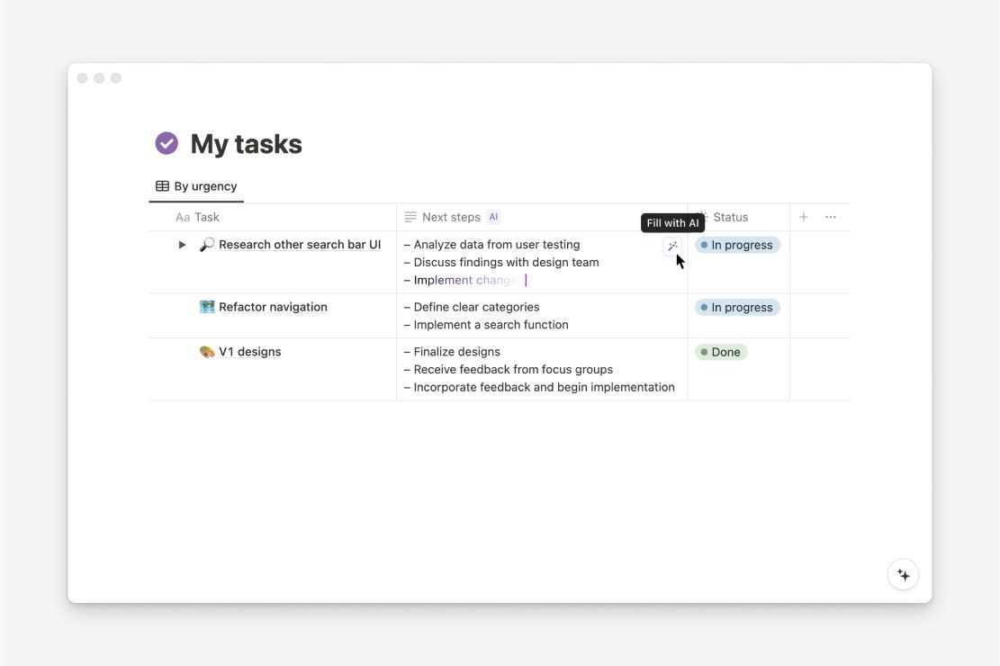 A task page in Notion.