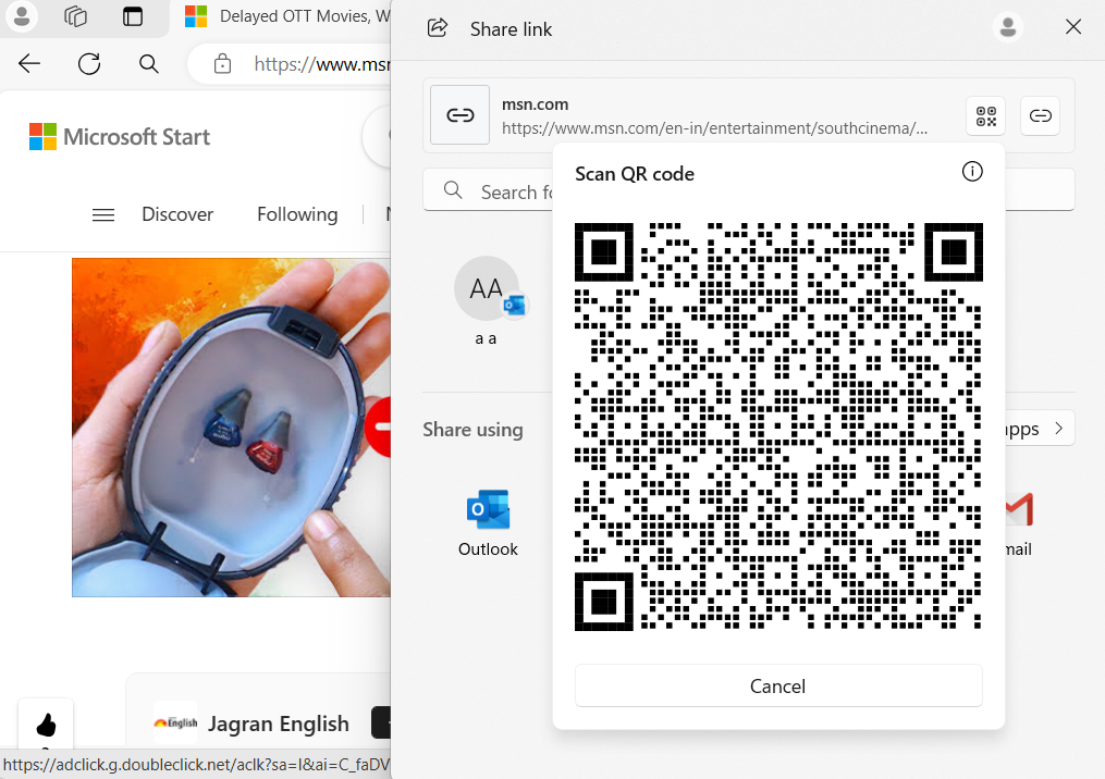 Create QR code in Windows Share UI