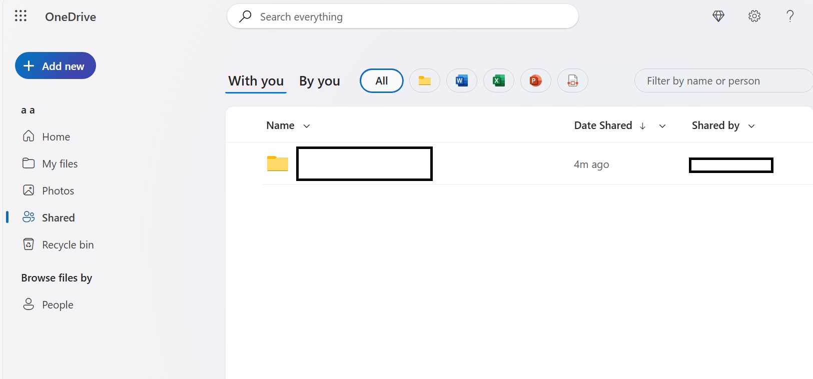 accessing shared folders in onedrive web