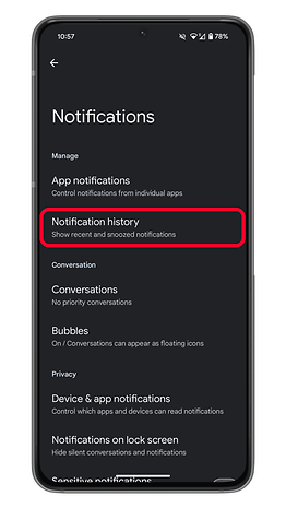 How to see old or deleted app notifications