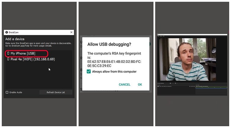 How to link your phone to computer when using DroidCam