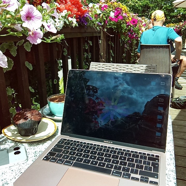 An original photo taken with the Rabbit R1, showing a laptop.