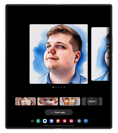 AI ​​Portrait Studio feature screenshot on the Samsung Galaxy Z Fold 6.