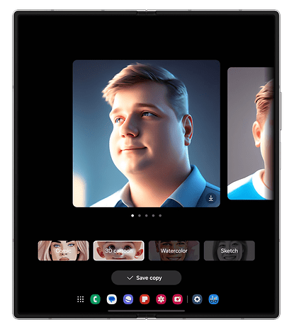 AI ​​Portrait Studio feature screenshot on the Samsung Galaxy Z Fold 6.