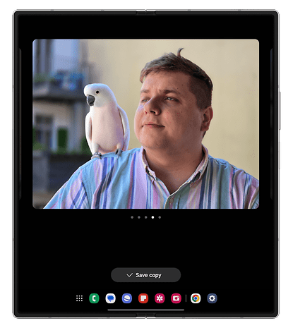 Sketch to image feature screenshot sporting a bird on the Samsung Galaxy Z Fold 6.