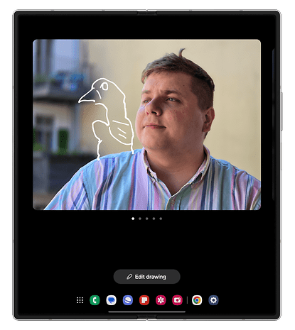 Sketch to image feature screenshot sporting a bird on the Samsung Galaxy Z Fold 6.