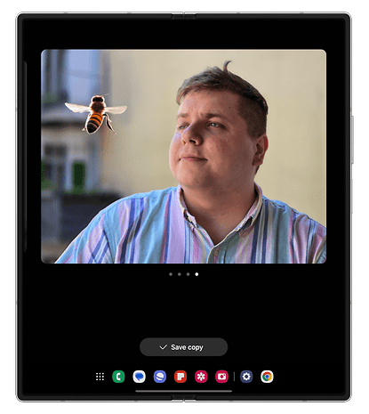 Sketch to image feature screenshot sporting a bee on the Samsung Galaxy Z Fold 6.