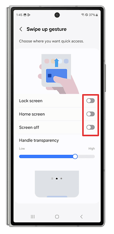 One UI screenshots showing how to hide shortcuts to the Wallet app.