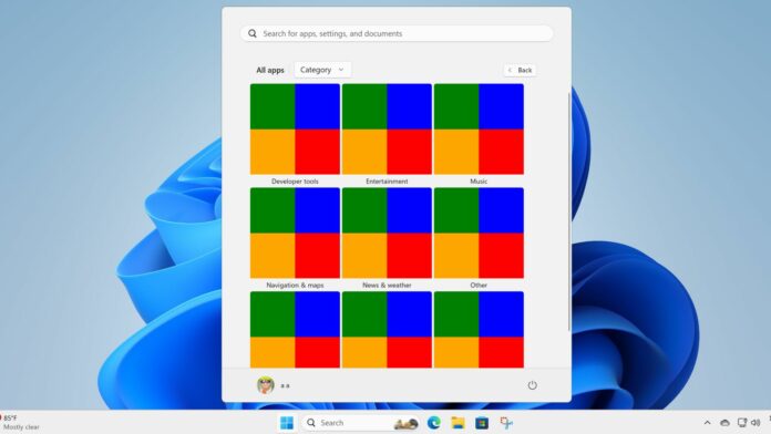 Windows 11 Start Menu redesigned with new category, grid layout