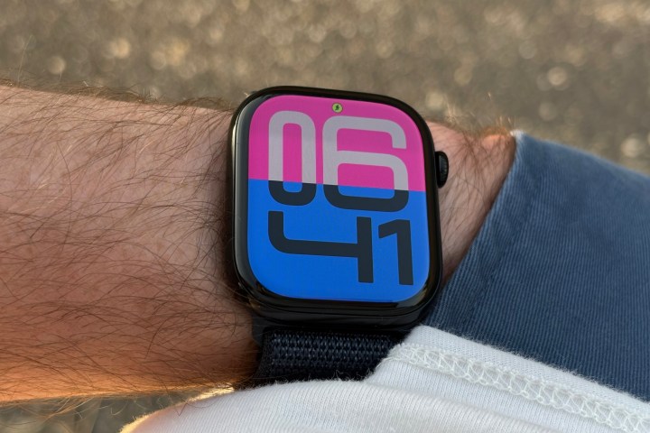 The Apple Watch Series 10 on someone's wrist.