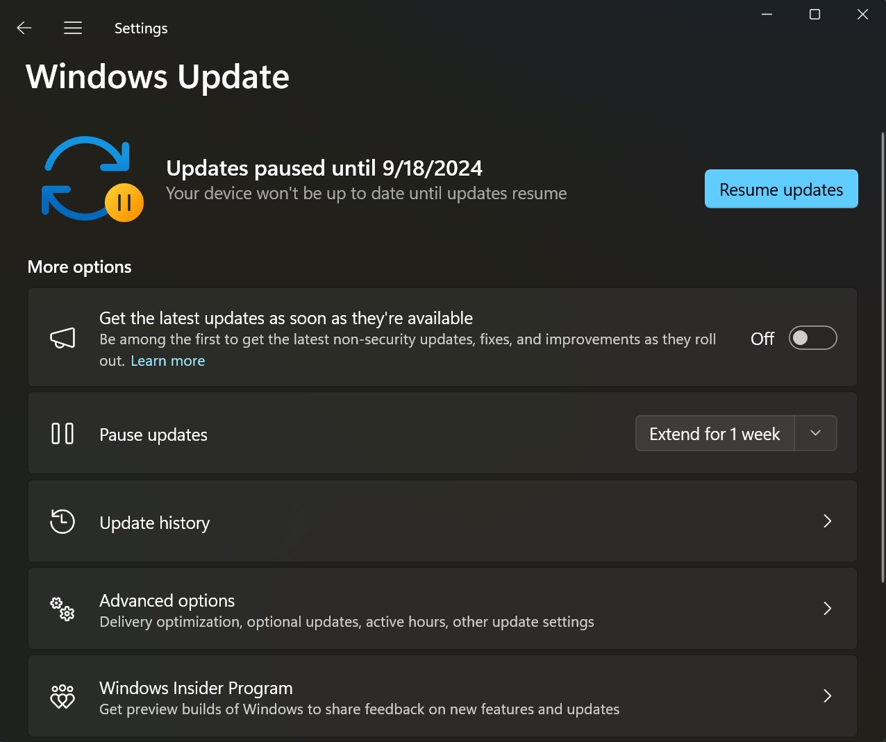 Pause Windows Updates