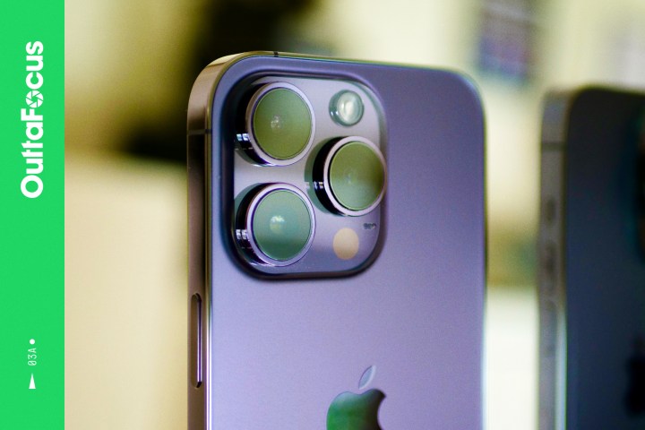 A close-up of the iPhone 14 Pro's camera module.