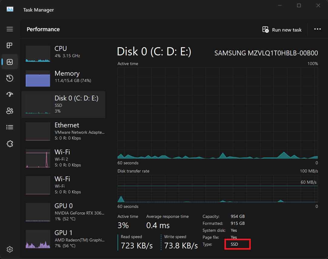 disk details in windows 11 stable version 23h2