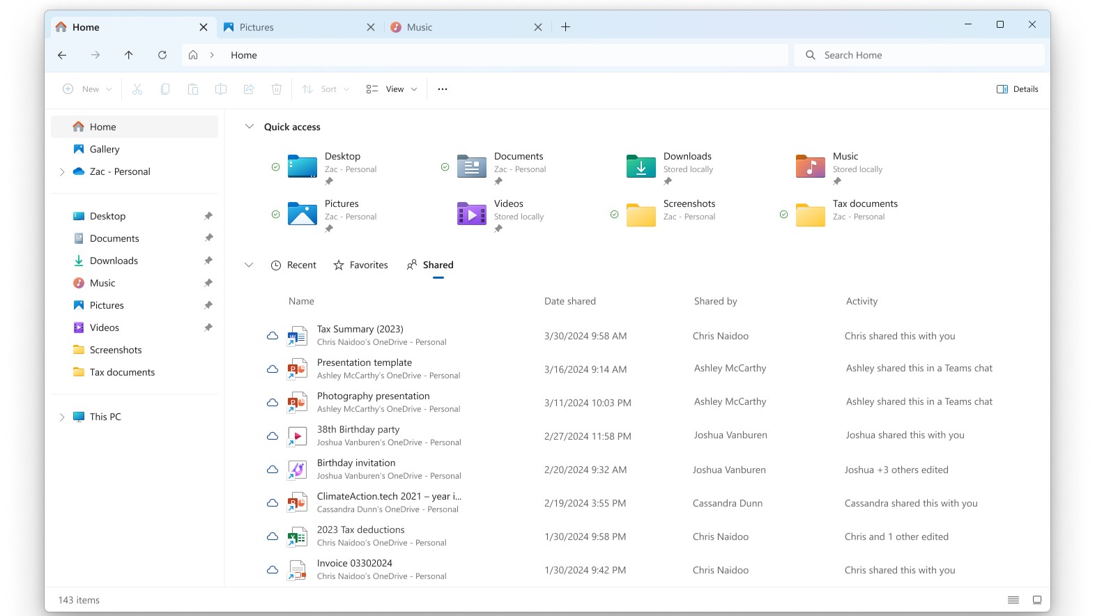 A screenshot of File Explorer in Windows 11