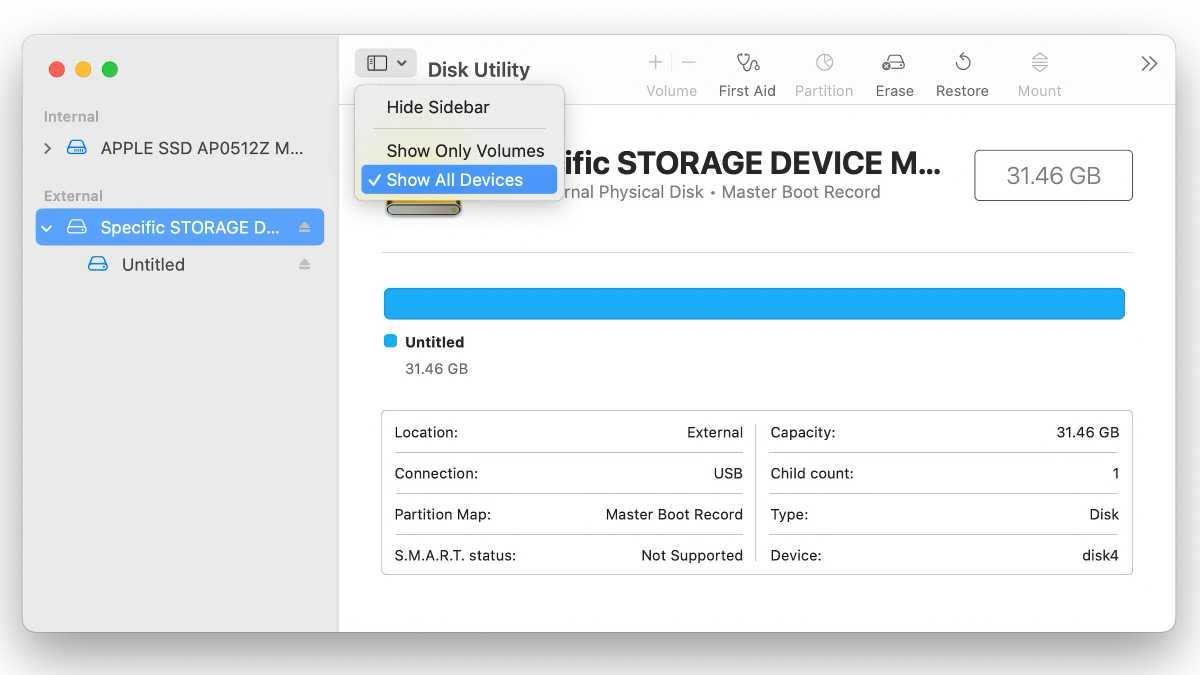 macOS Disk Utility Sonoma