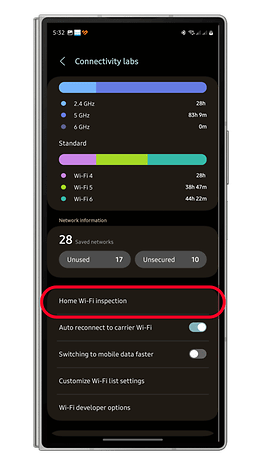 Secret Samsung Galaxy Wi-Fi menu