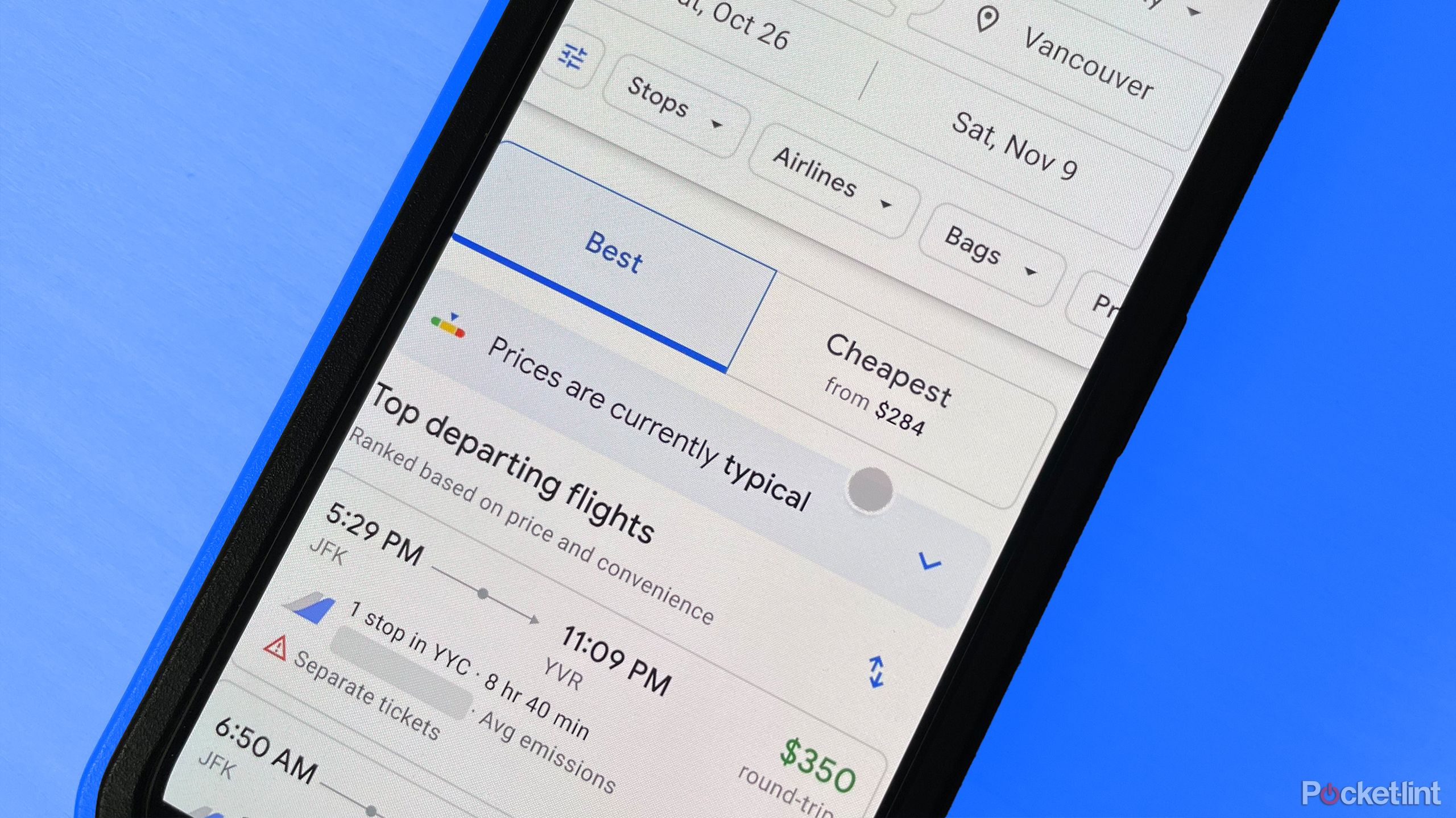 Google Flight's cheapest tab