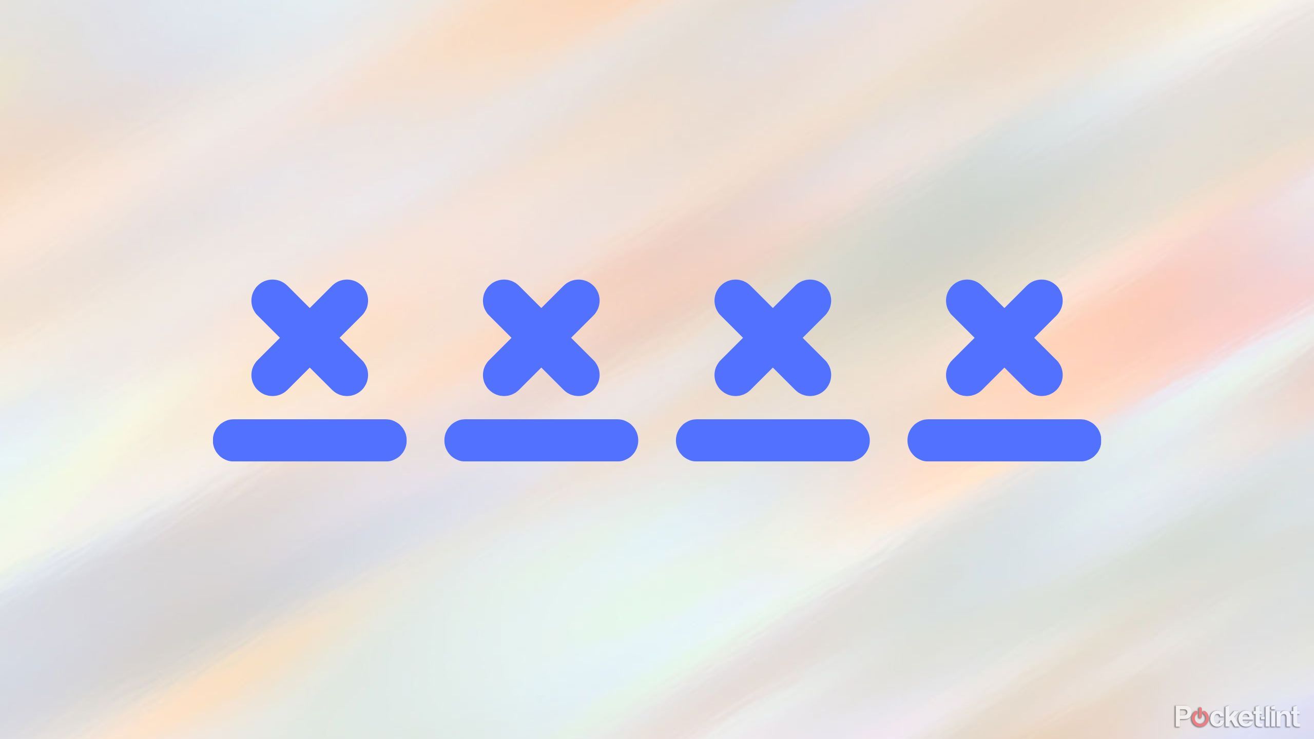 Four xs with lines underneath representing a passcode. 