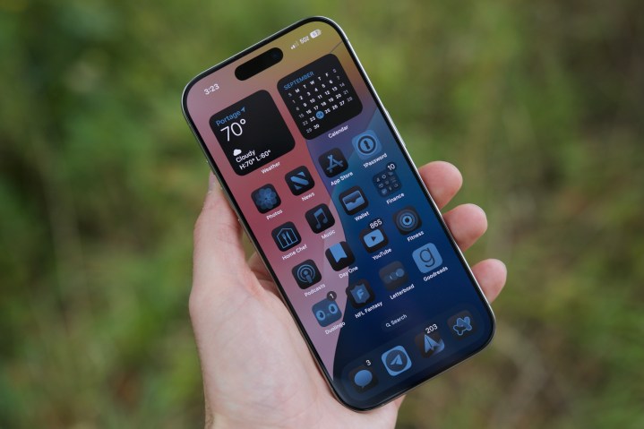 The iPhone 16 Pro, showing its iOS 18 home screen.