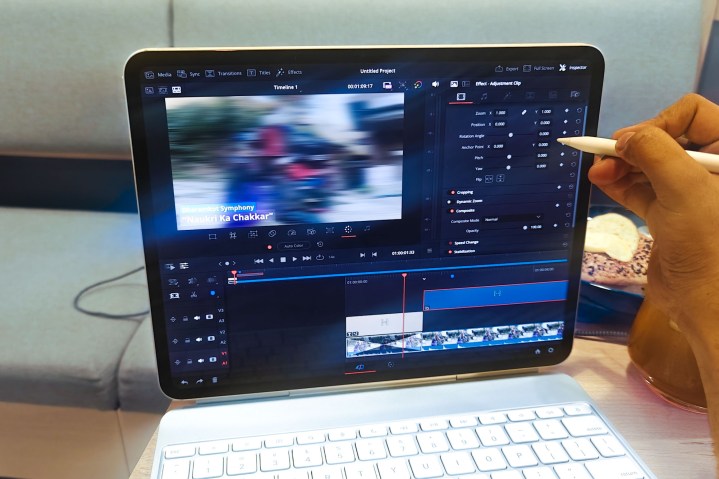 Editing video on M4 iPad Pro.