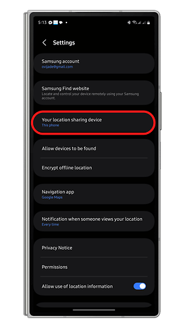 How to share your location permanently using Samsung Find app