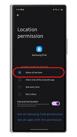 How to share your location permanently using Samsung Find app