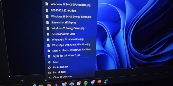 Windows 11 taskbar jump list upgrade