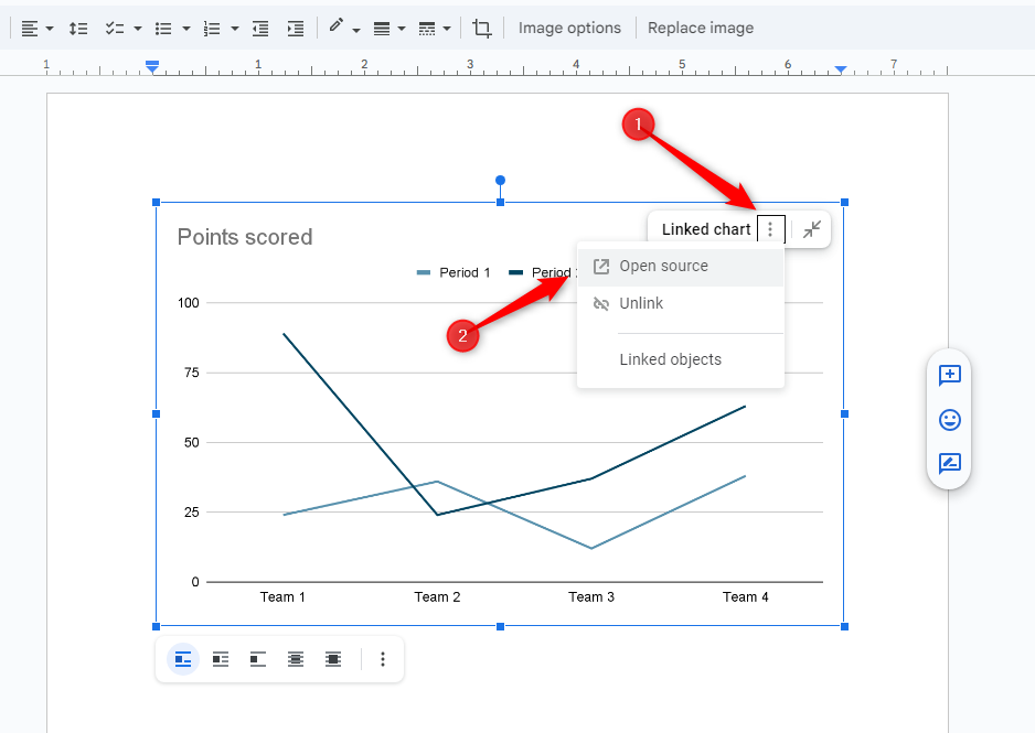 Adjusting margins to a document in Google Docs.