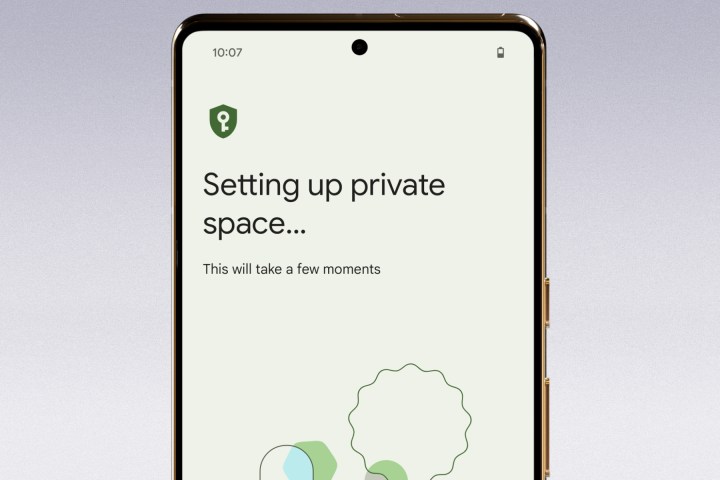 Splash screen for Private Space on Android 15