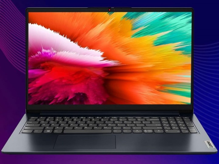 The Lenovo Essential IdeaPad on a colorful background.