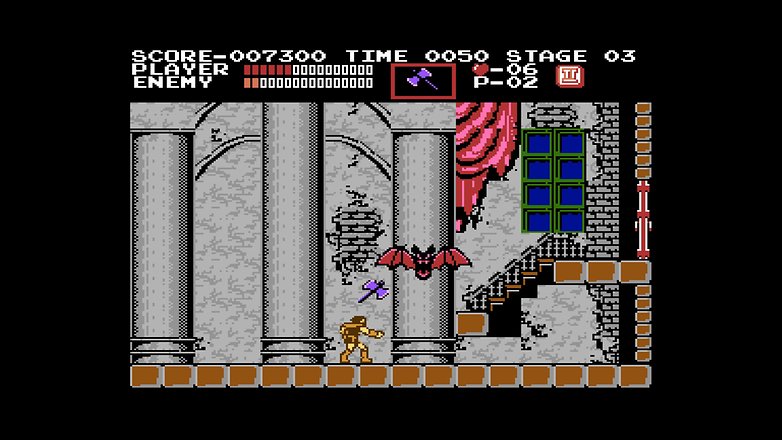 A screenshot of the game Castlevania.