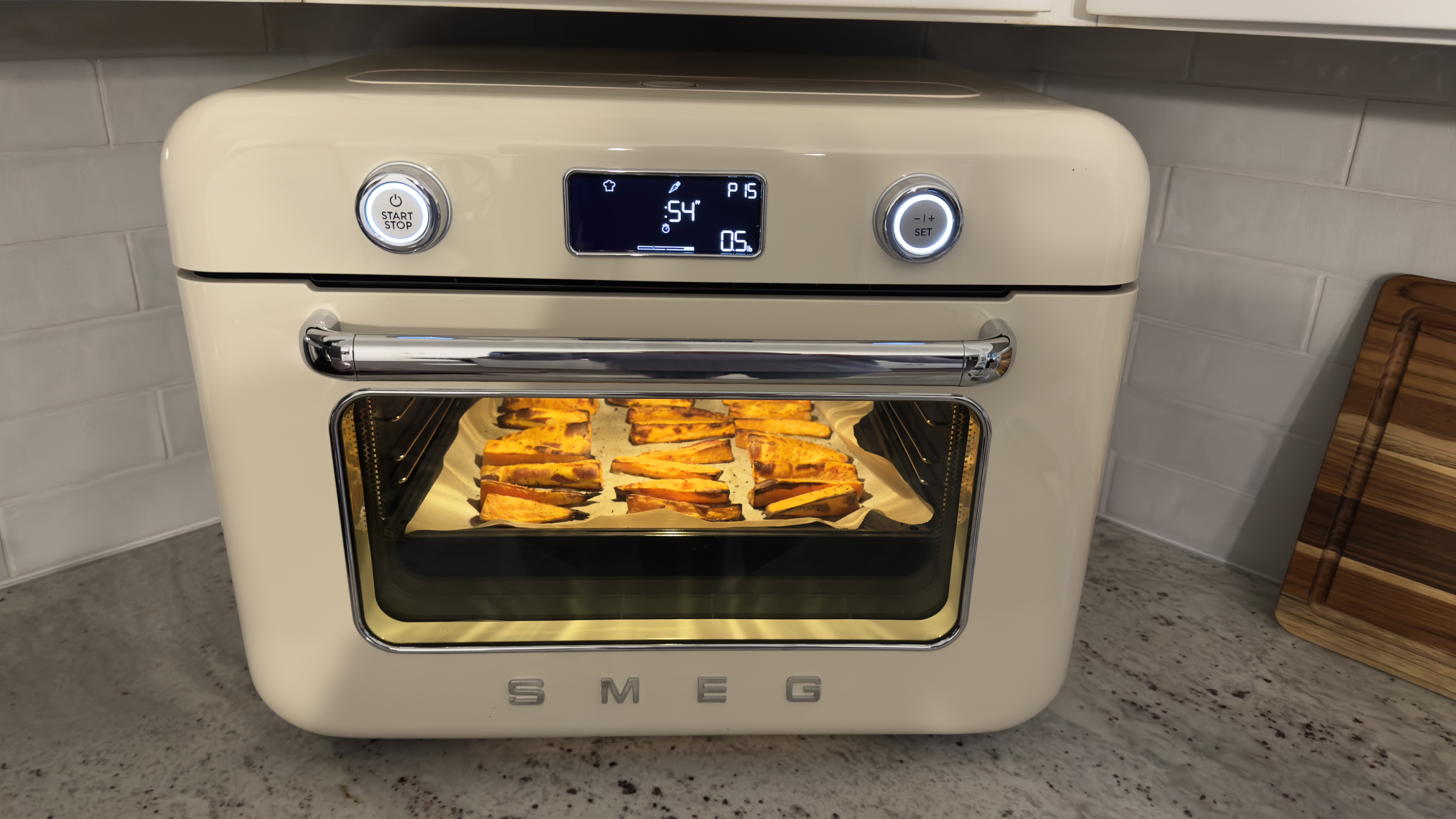 SMEG Combi Steam Oven cooking homemade sweet potato fries