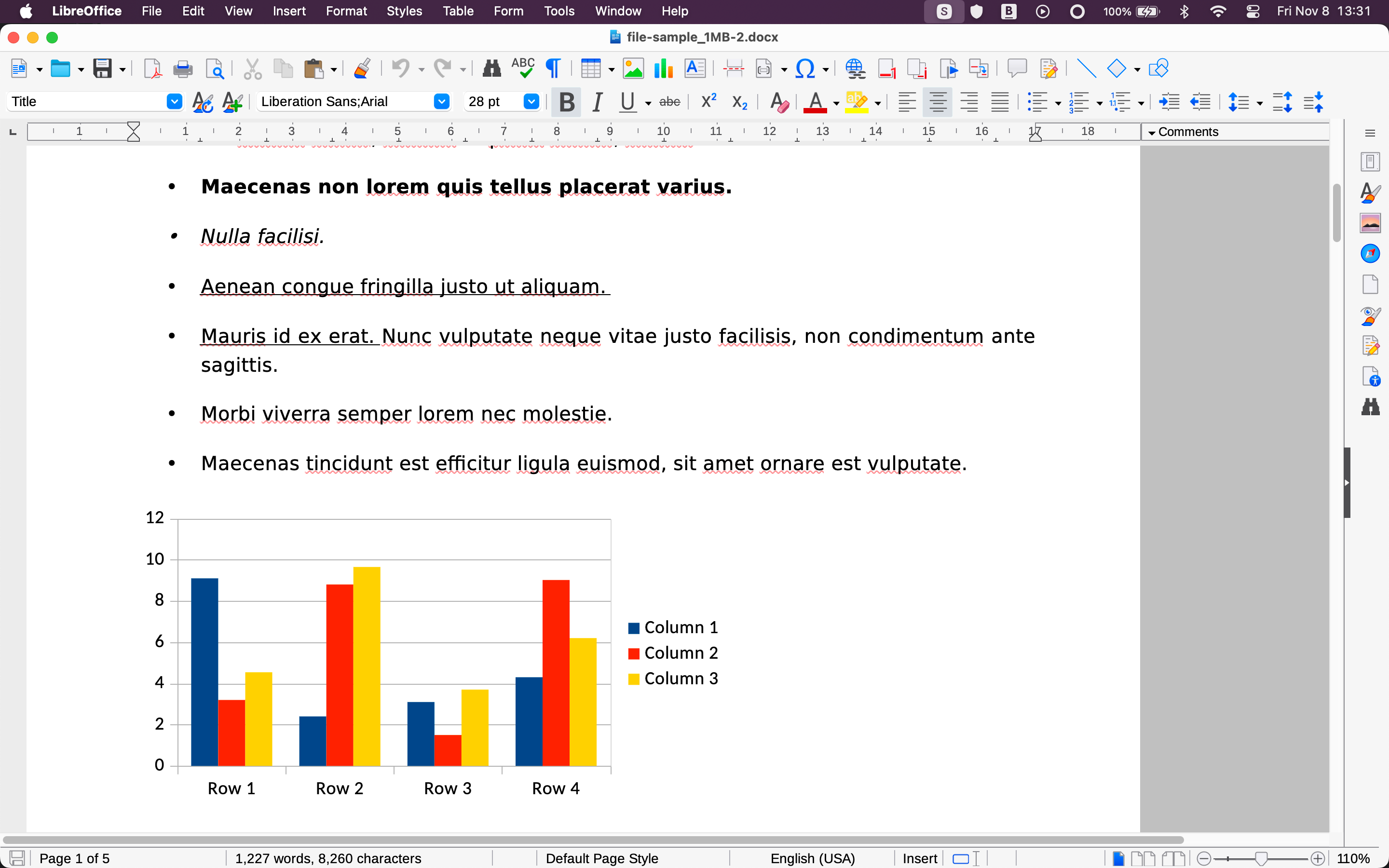 A Word file opened in LibreOffice Writer.