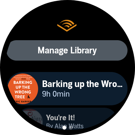 Audible Library in Watch App.