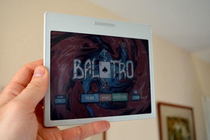 Playing Balatro on the Onyx Boox Go Color 7.