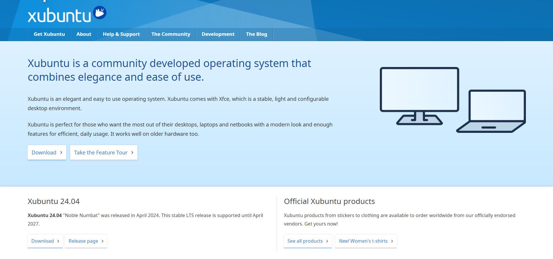 Screenshot of the Ubuntu official website.