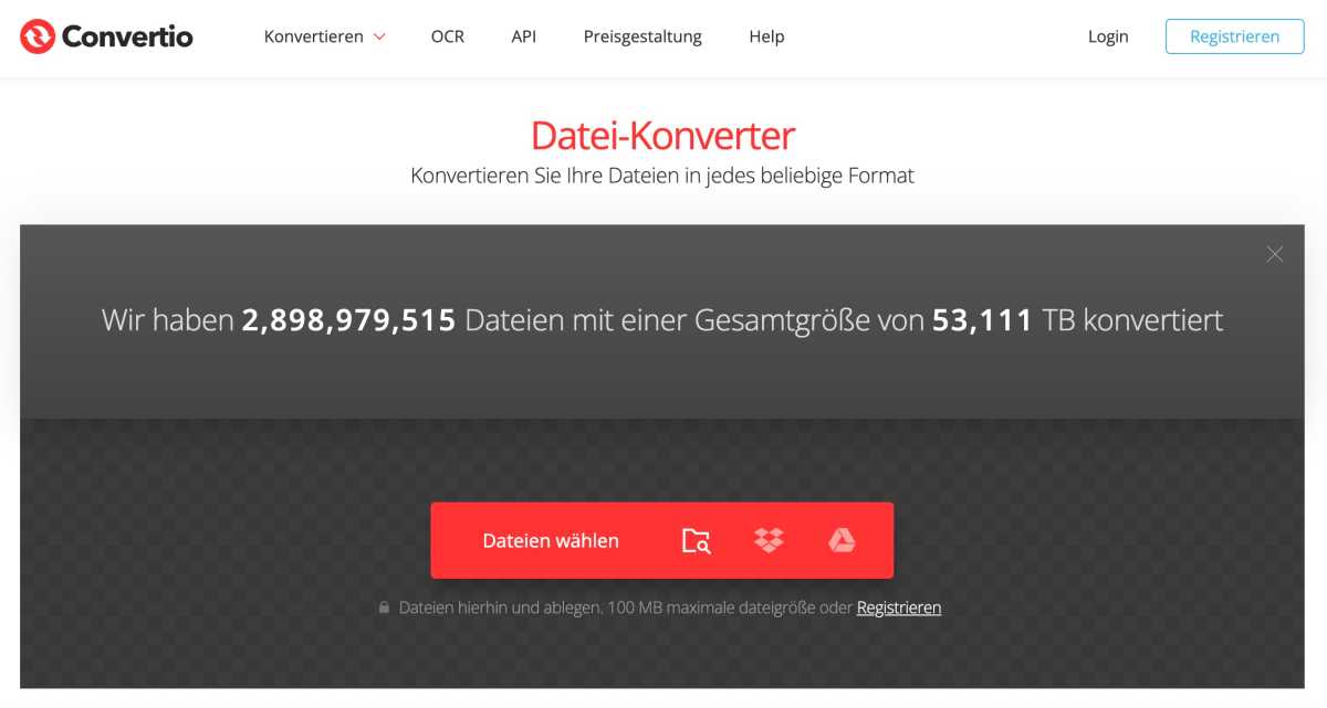 Convertio.co als Online Converter Tool