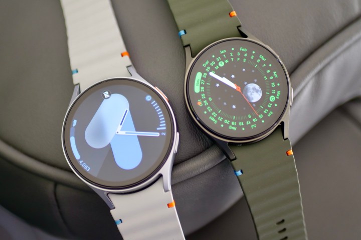 The Samsung Galaxy Watch 7 in both 44mm and 40mm sizes.