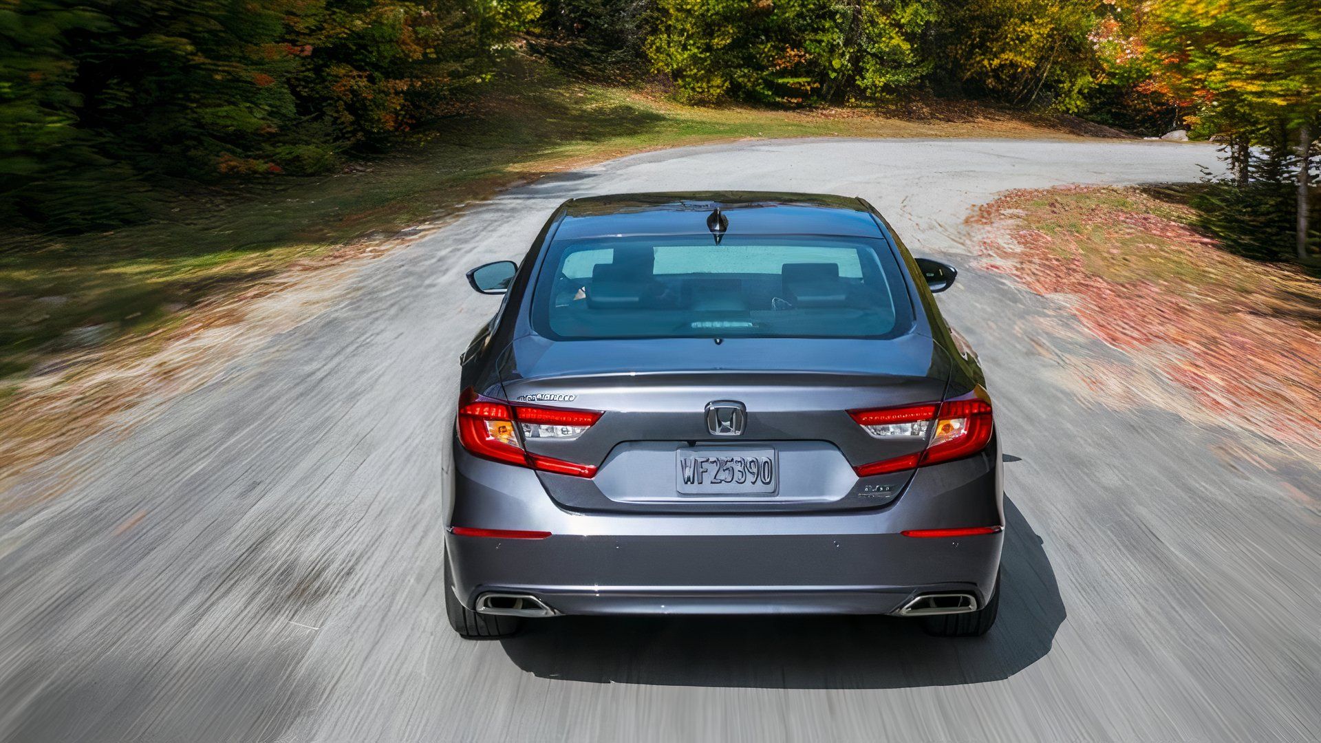 Rear action shot of a 2020 Honda Accord